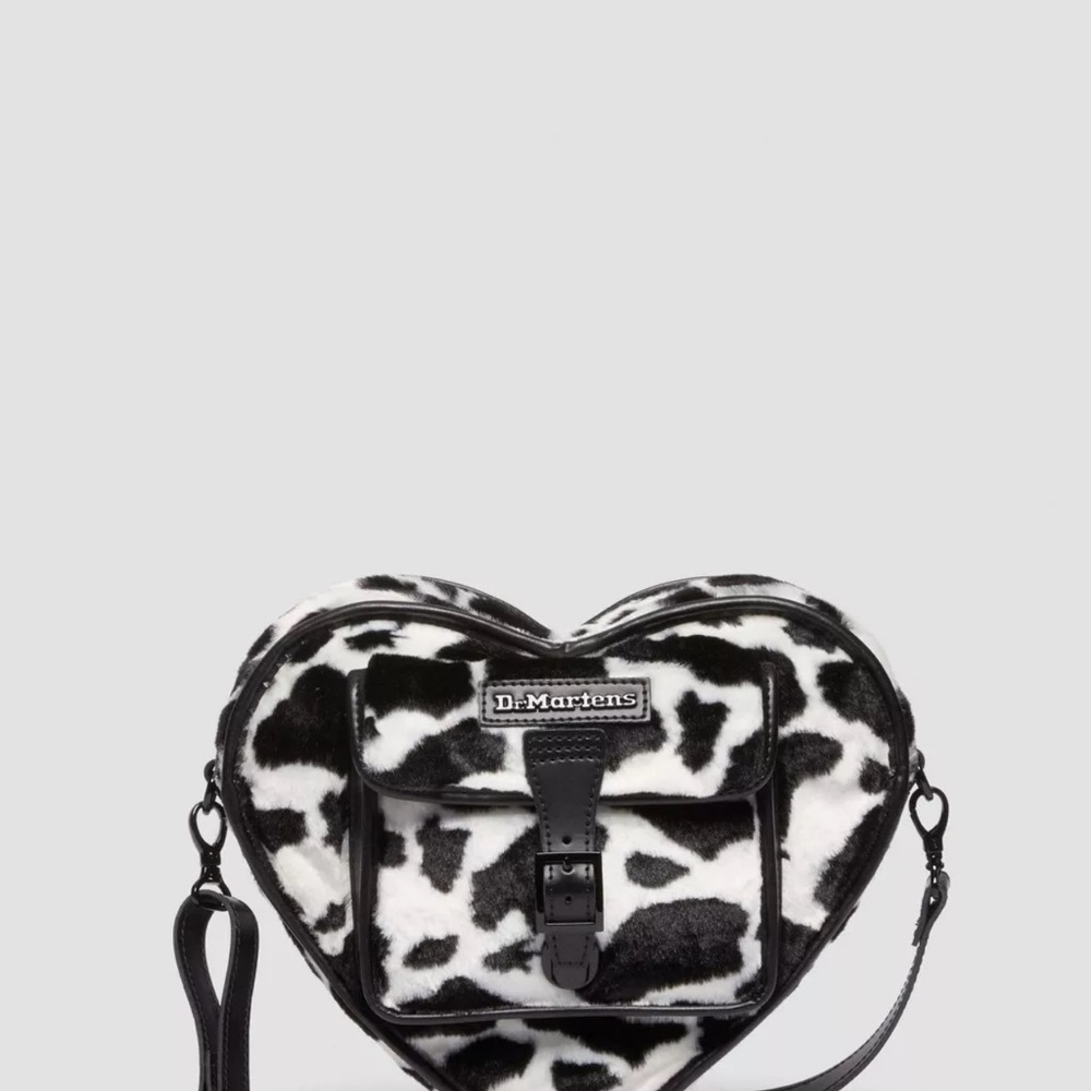Dr. Martens-COWHIDE PRINT HEART SHAPED FAUX FUR BACKPACK NWT LAST ONE!!!!